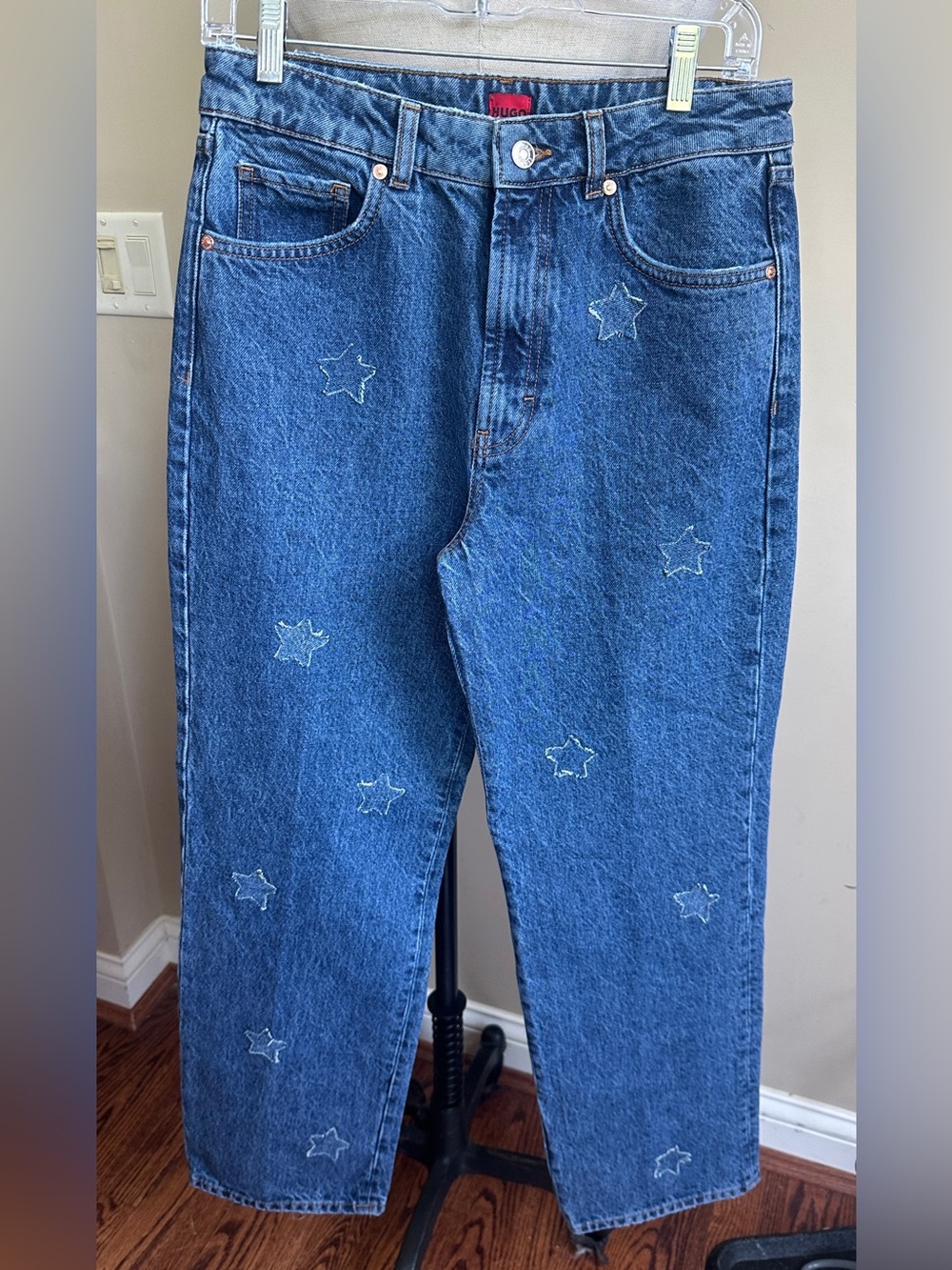 Hugo Boss‎ Star Applique Denim Boyfriend Jeans, Sz 28/32